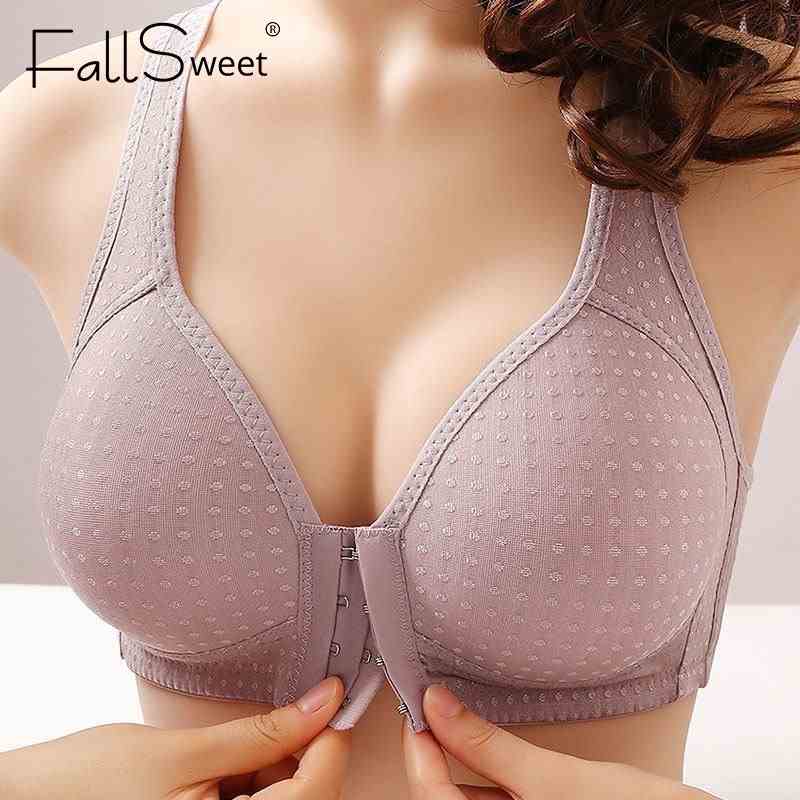 FallSweet Plus Size 36-44 Áo Lót Nâng Ngực Mềm Mỏng Thoáng Khí Cài Khóa Trước Cho Nữ