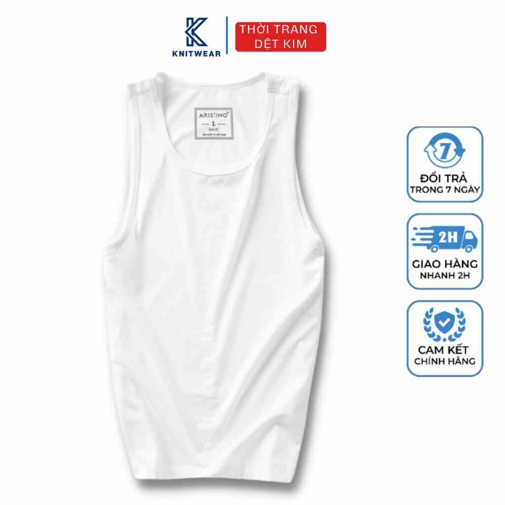 Áo tank top ba lỗ áo may ô trắng cao cấp chính hãng Aristino- thoáng mát, thấm hút mồ hôi, cotton 100%