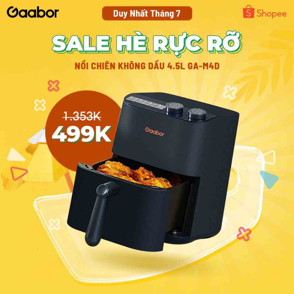 Nồi chiên không dầu GAABOR GA-M4D dung tích 4.5L công suất 1200W - Hàng chính hãng