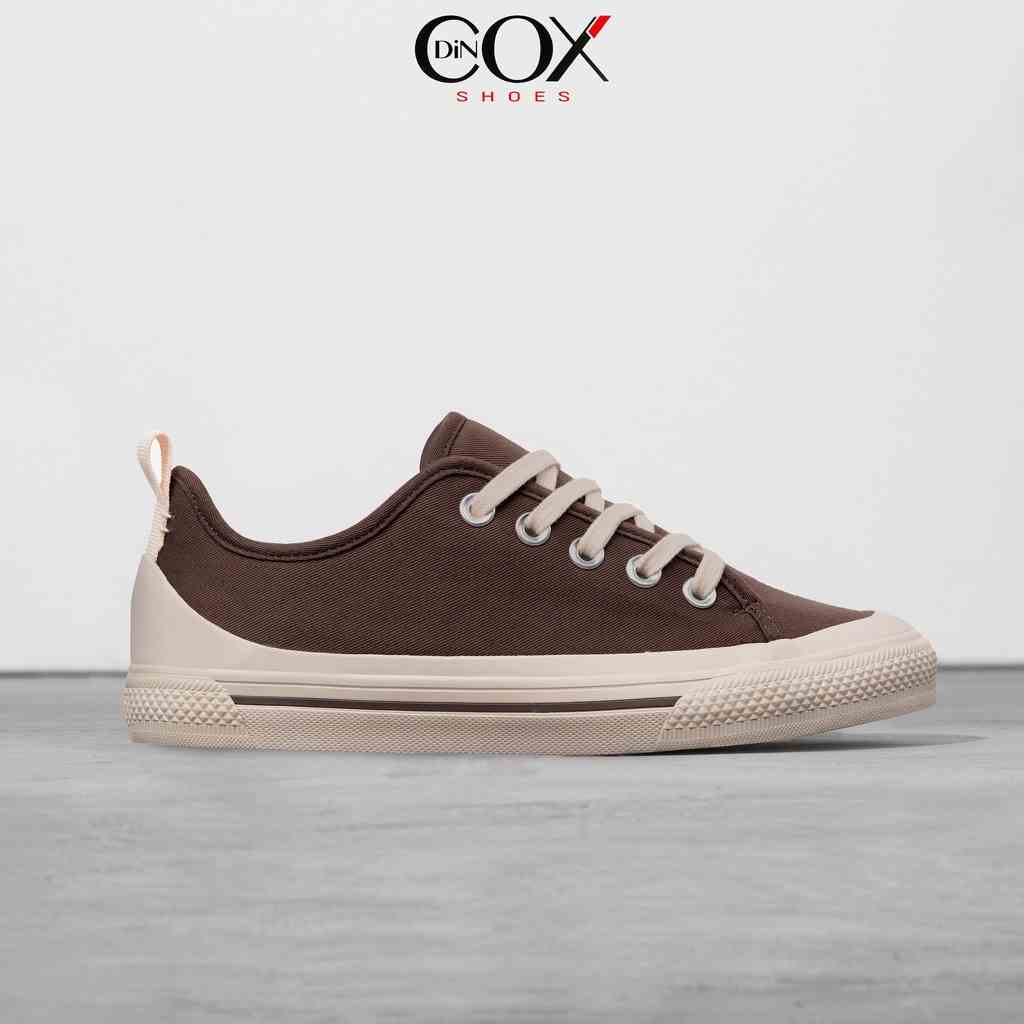 Giày Sneaker Vải Canvas Unisex Chính Hãng DINCOX C20 Chocolate Sang Trọng Tinh Tế Đơn Giản