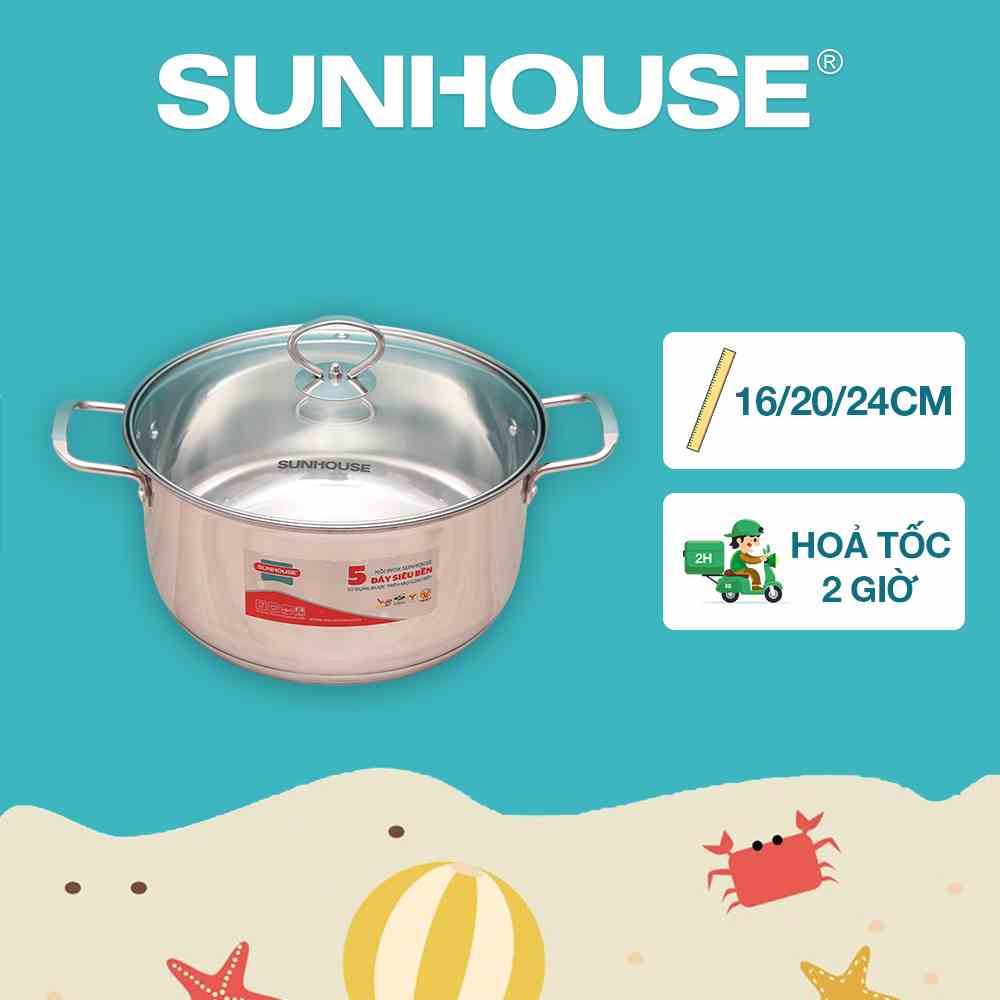 Nồi Inox 5 đáy SUNHOUSE SHG788-16/20/24