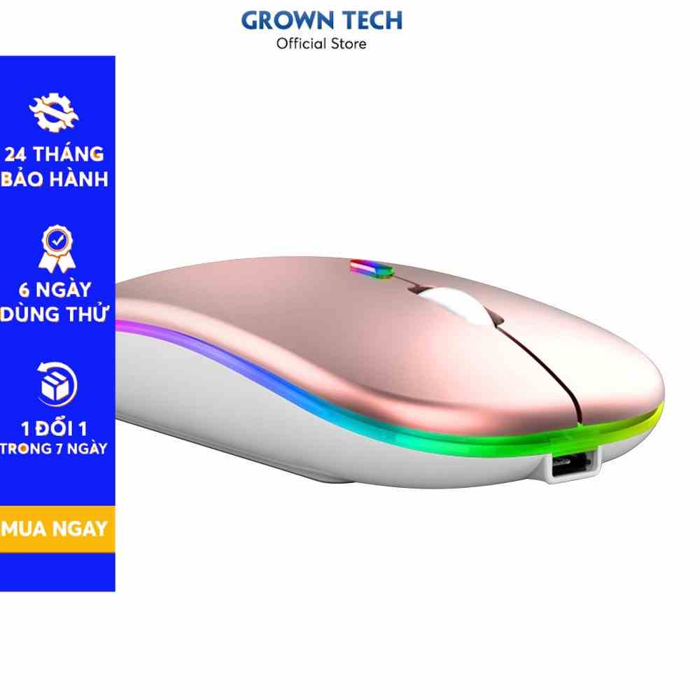 Chuột không dây GrownTech độ nhạy cao, có đèn led chất lượng bảo hành 2 năm