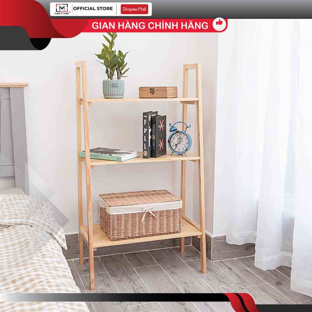 Kệ sách gỗ lắp ráp đa năng trang trí 3 tầng màu gỗ thương hiệu MW FURNITURE - Nội thất trang trí