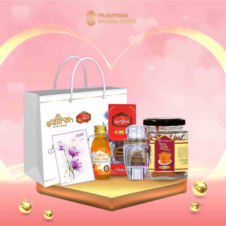 Set quà tặng Nhụy hoa nghệ tây Saffron Việt Nam (gồm: Nhụy hoa nghệ tây, đông trùng hạ thảo)