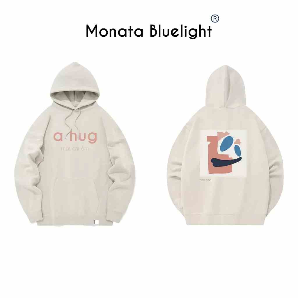 [Mua 2 giảm 7%] MONATA BLUELIGHT HUG - Áo Hoodie Nỉ 420Gsm