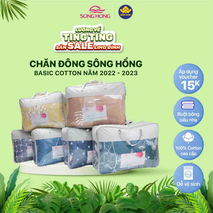 Chăn đông Sông Hồng Basic cotton năm 2022 - 2023