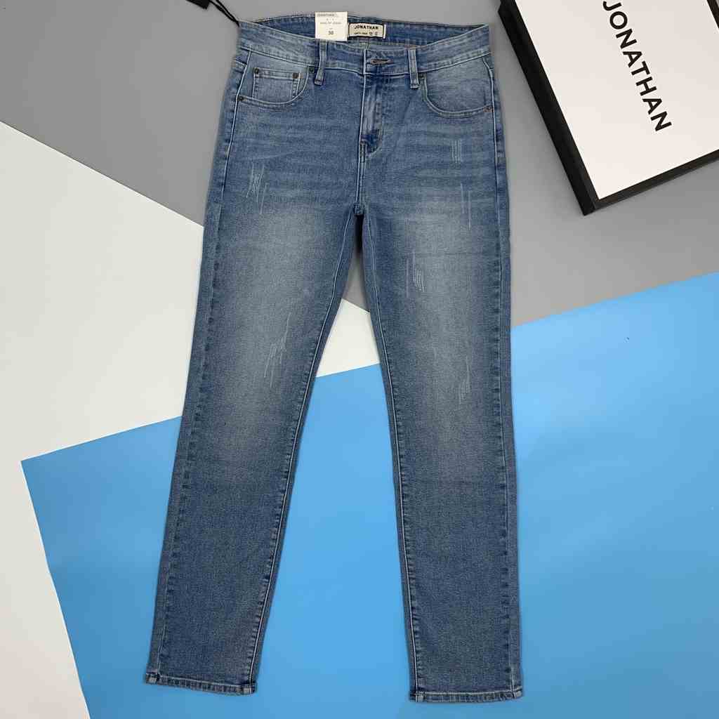 Quần jean nam xanh nhạt xước JONATHAN QJ049 vải denim cao cấp co dãn nhẹ 4 chiều, form dáng chuẩn đẹp, hottrend