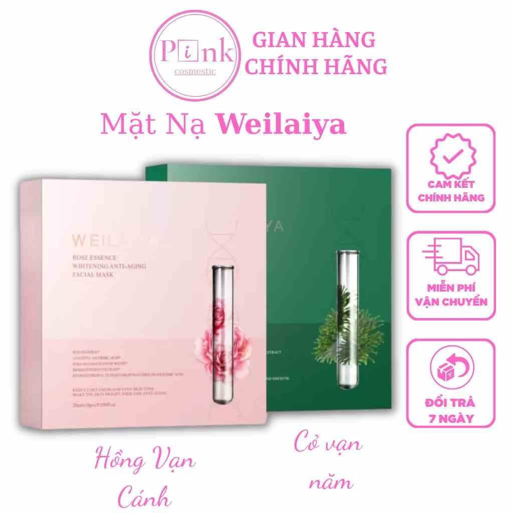 [Mã BMLTB35 giảm đến 35K đơn 99K] Mặt Nạ WEILAIYA Hoa Hồng Vạn Cảnh Làm Trắng và Cỏ Vạn Năm Phục Hồi Da Hộp 10 Miếng