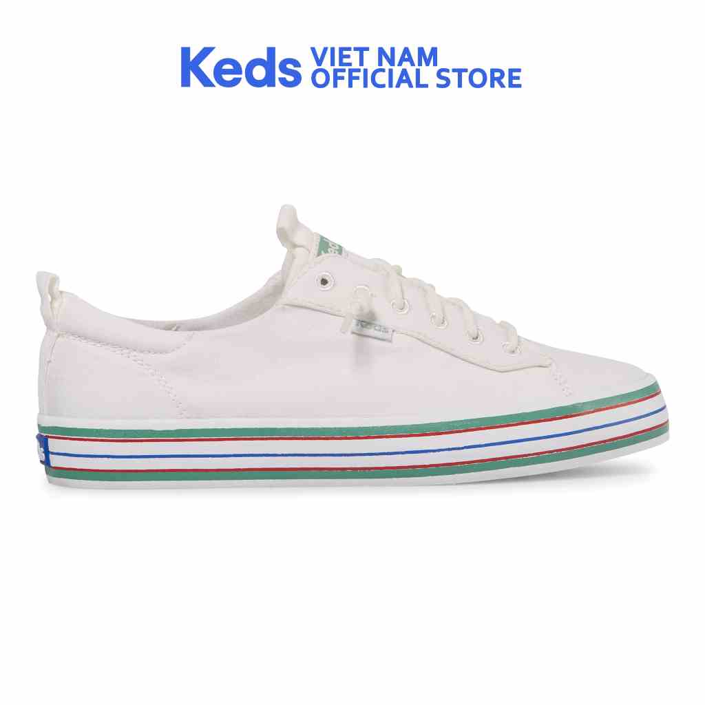 Giày Keds Nữ- Kickback Canvas Striple Foxing White- KD066324