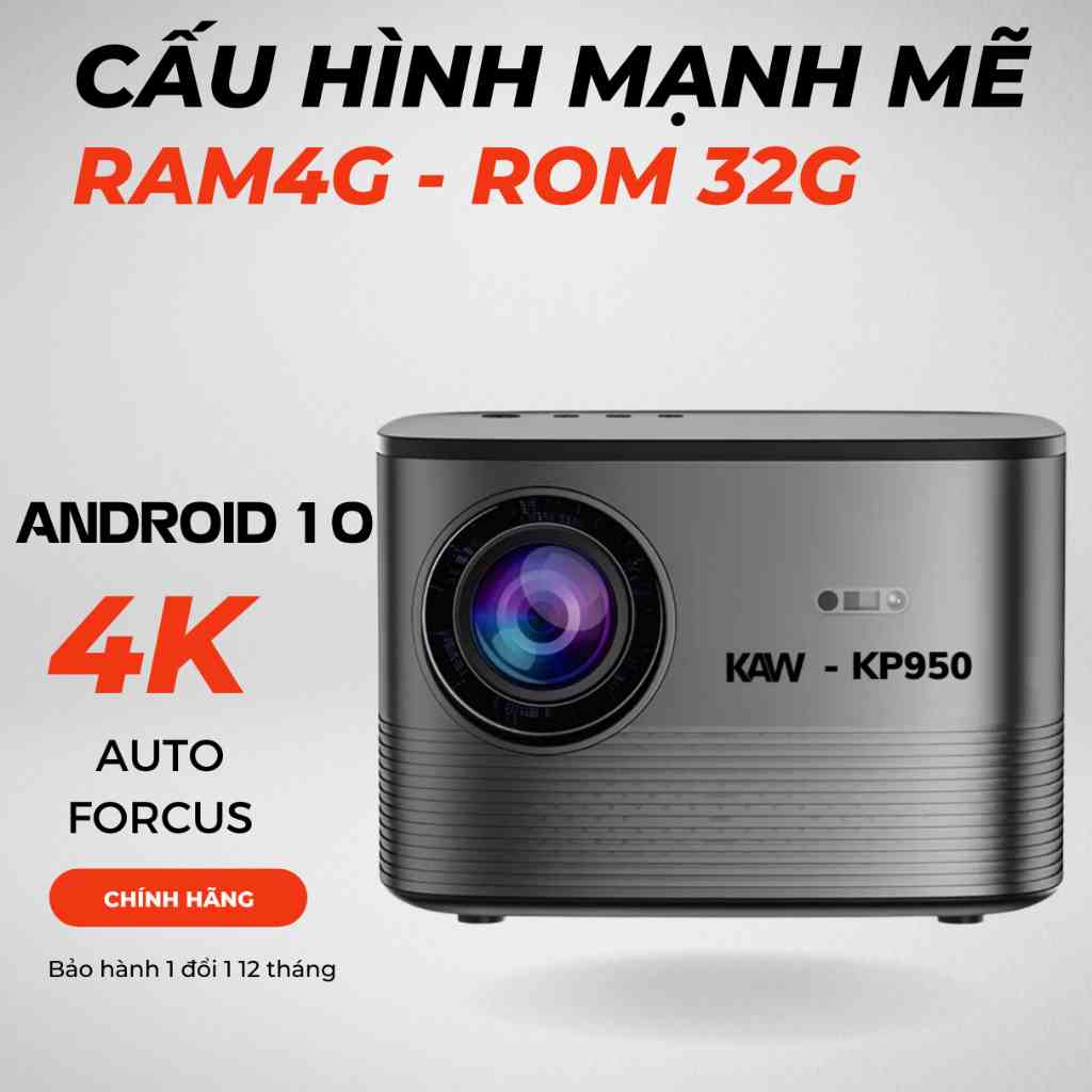 Máy chiếu KAW KP950 chiếu phim gia đình cho chất lượng hình ảnh 4K bảo hành 12 tháng