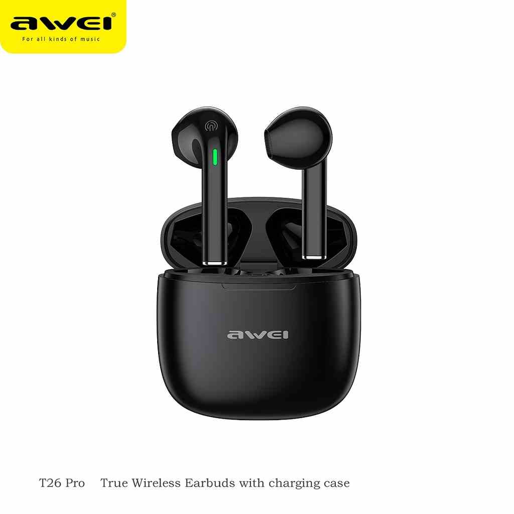 Tai Nghe Nhét Tai Awei T26 Pro TWS Kết Nối Bluetooth 5.3 IPX6 Chống Nước Chống Ồn Kèm Mic