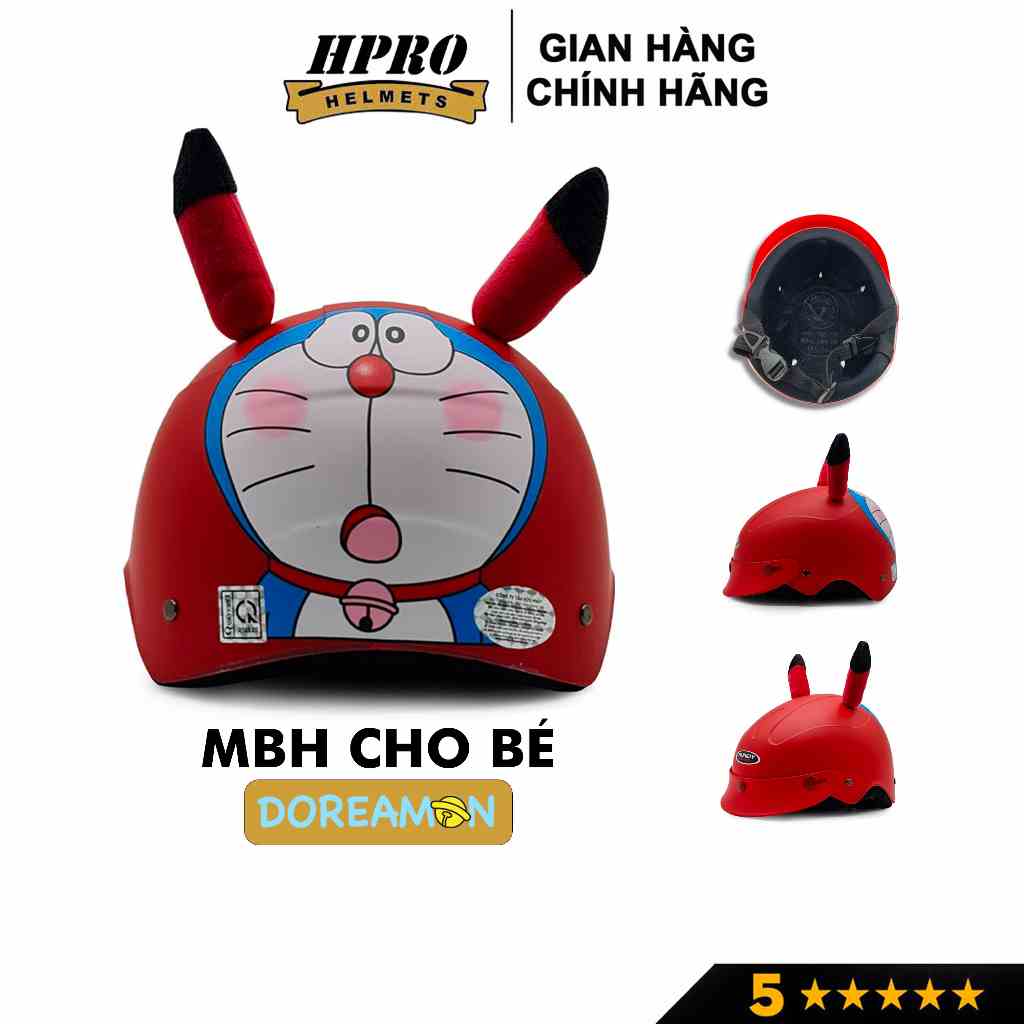 Mũ bảo hiểm nửa đầu cho bé Sundy Helmets, tem Doreamon đáng yêu, hàng chính hãng an toàn cho trẻ em từ 3-9 tuổi