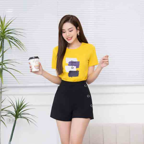 Áo phông form vừa in hình chất liệu Cotton Compact LOZA - PT302225