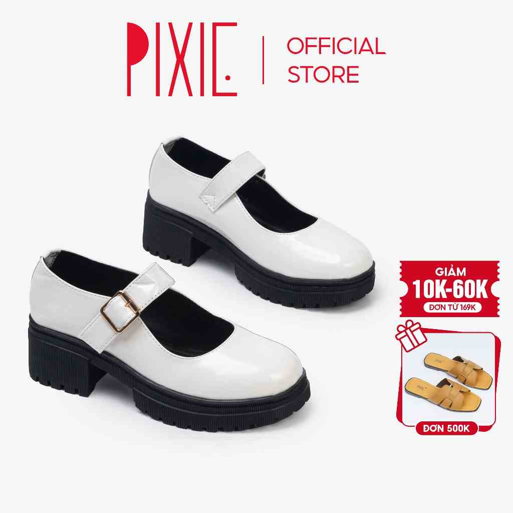 Giày Cao Gót Oxford 5cm Quai Cài Ngang E145 Pixie