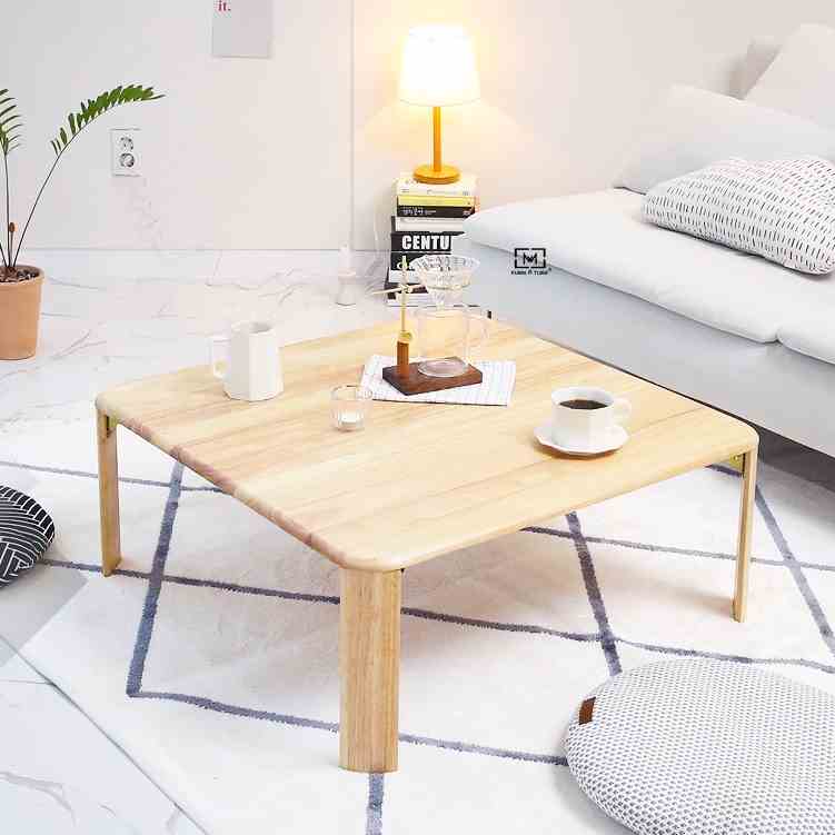 Bàn trà sofa C table chân gấp gọn gỗ cao su xuất khẩu hàn quốc thương hiệu MW FURNITURE