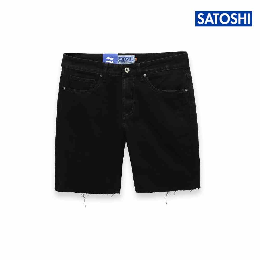 [Mã BMLTB200 giảm đến 100K đơn 499K] | Satoshi | Quần short Jean Nam SAQS55 màu đen xám không lai basic