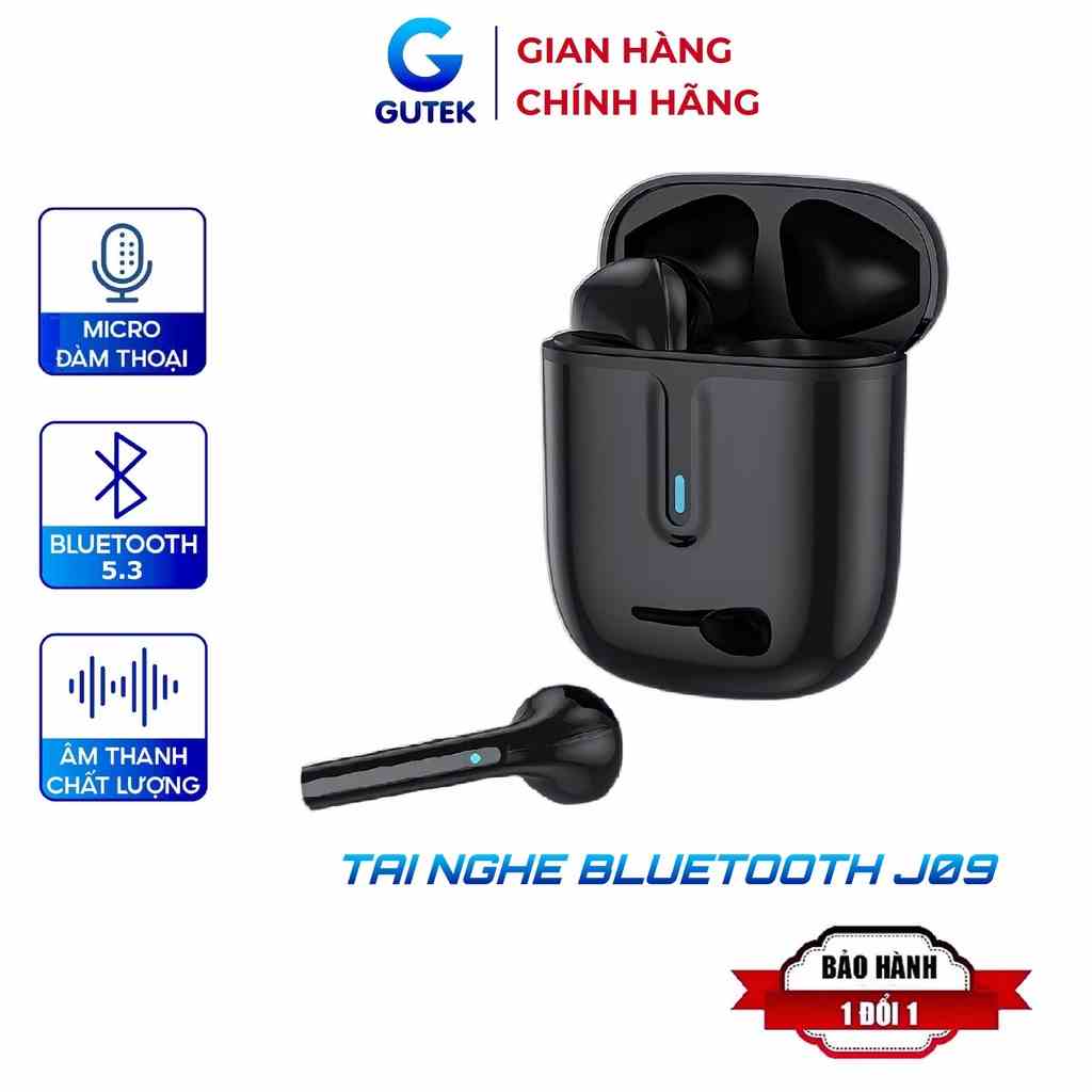 Tai nghe bluetooth không dây Gutek J09 TWS nút cảm ứng âm thanh HIFI có mic đàm thoại chống ồn bỏ trễ âm