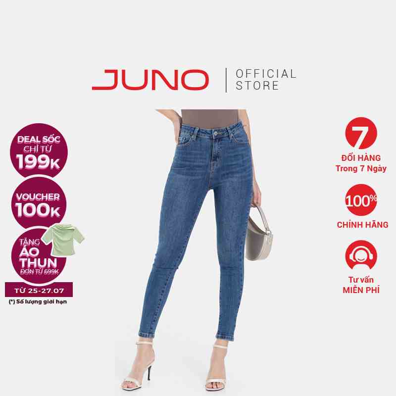 Quần Jean Nữ Thời Trang JUNO Skinny Basic Trơn JNQDA004