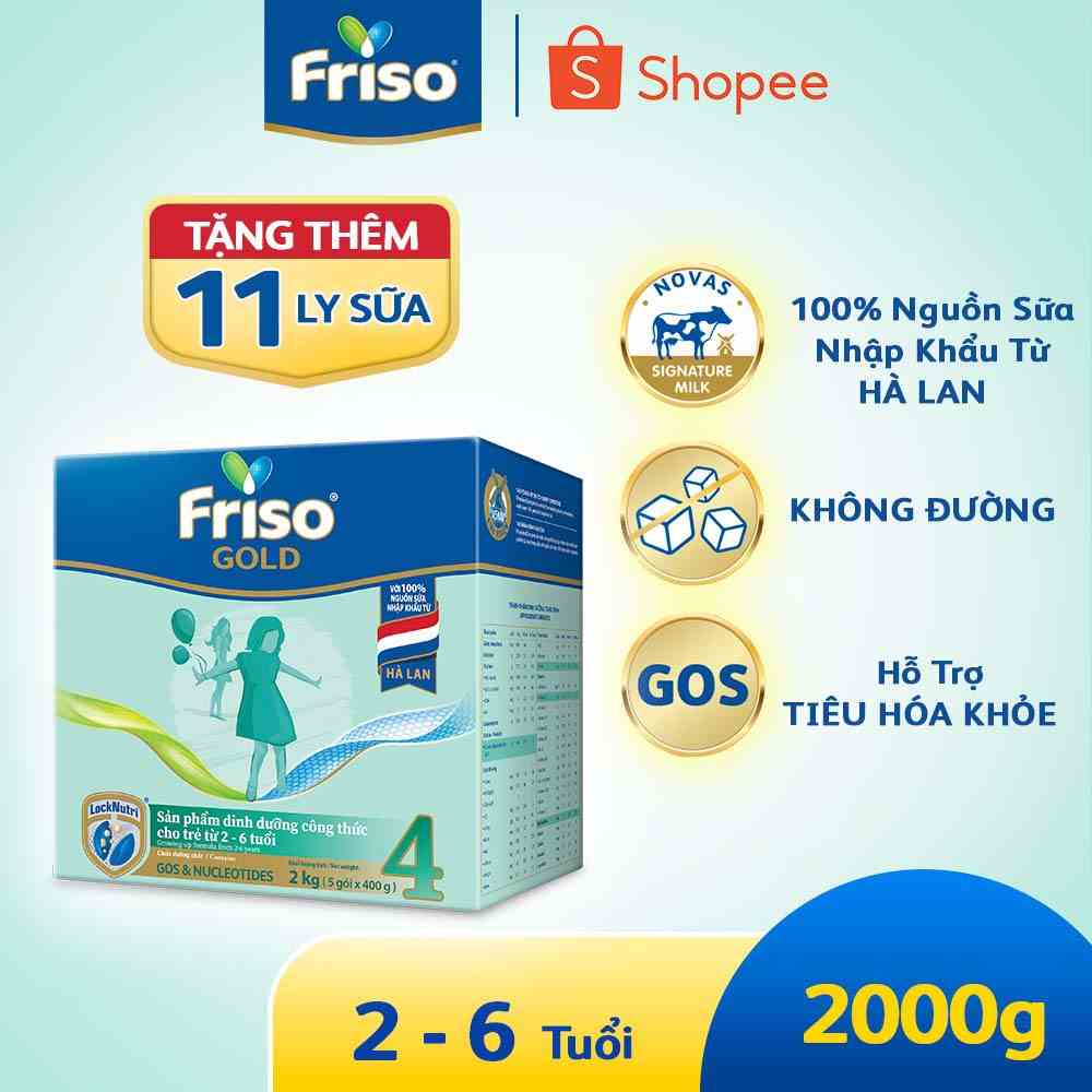 Sữa Bột Friso Gold 4 Hộp Giấy 2kg