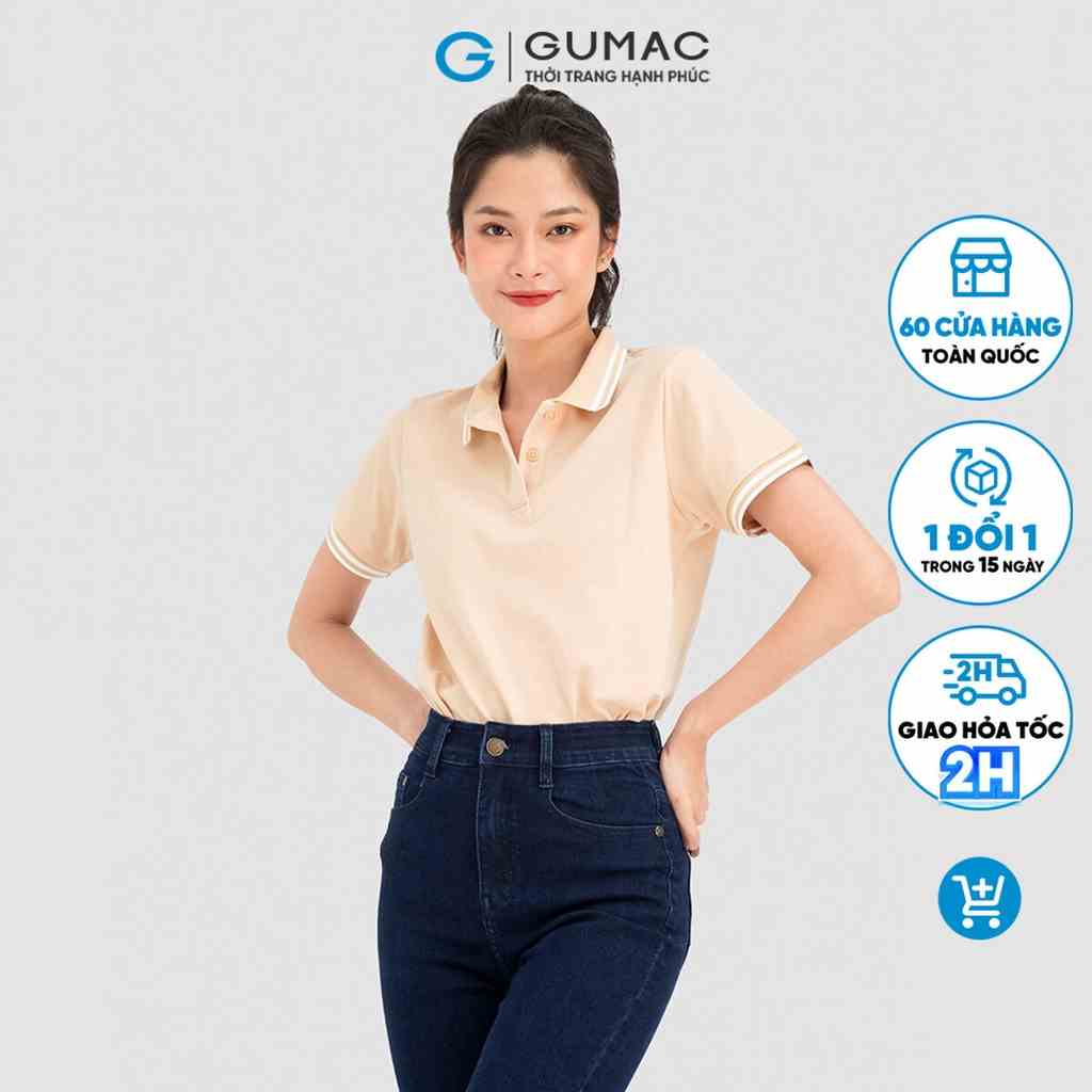 Áo Polo Nữ Thời Trang Gumac ATC08032 Phối Bo Sọc Nhiều Màu