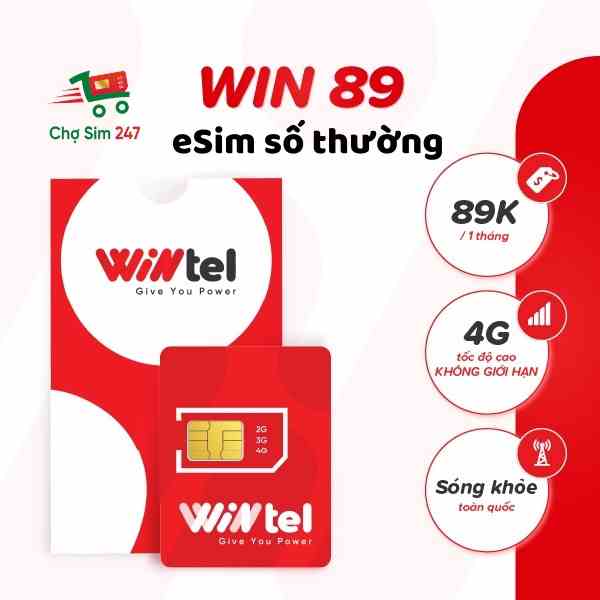 eSim Mobicast Wintel Reddi WIN89 - Data tốc độ cao không giới hạn, Miễn phí nội mạng và Vinaphone (Gói 89K/tháng) - esim