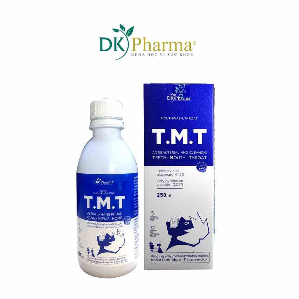 [Mã BMLTA35 giảm đến 35K đơn 99K] Nước súc miệng họng DKPHARMA T.M.T chai 250ml - Giúp vệ sinh răng miệng