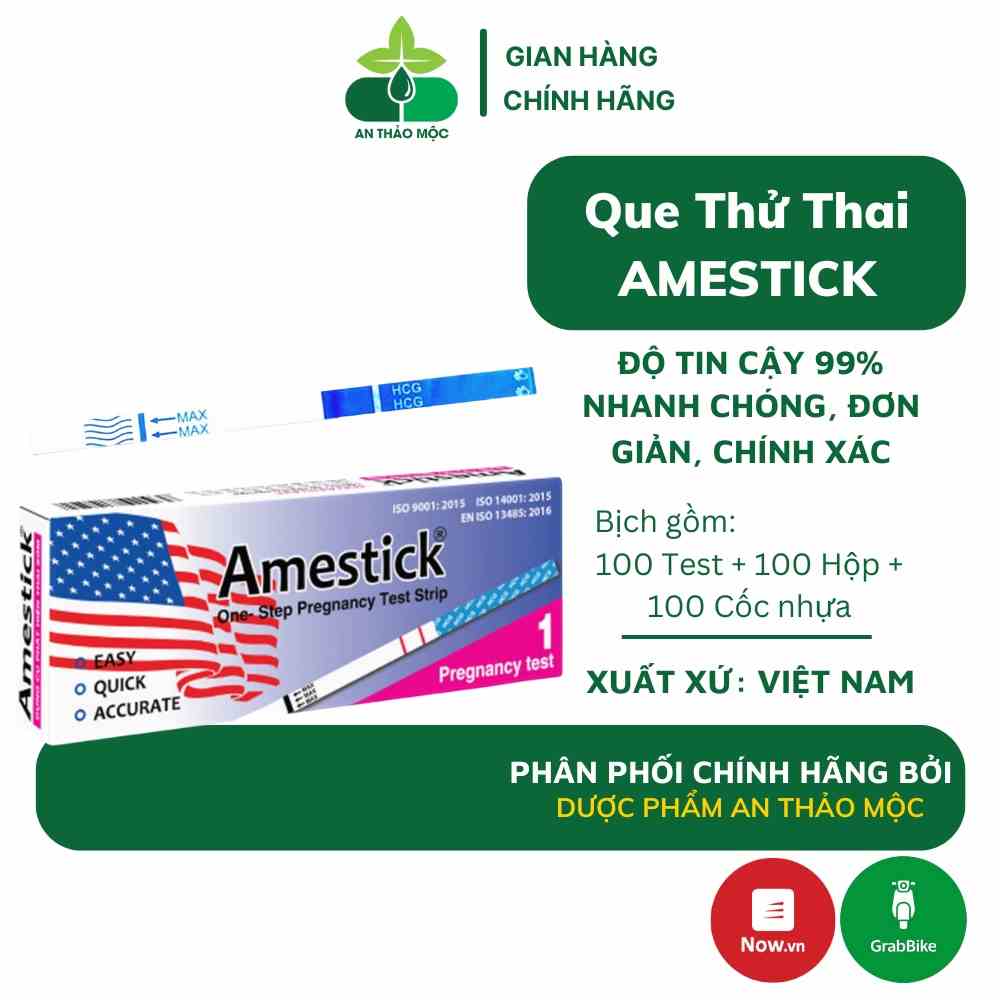 Que thử thai Tanaphar Amestick dụng cụ phát hiện thai sớm nhanh chóng tiện lợi chính xác trong 5 giây