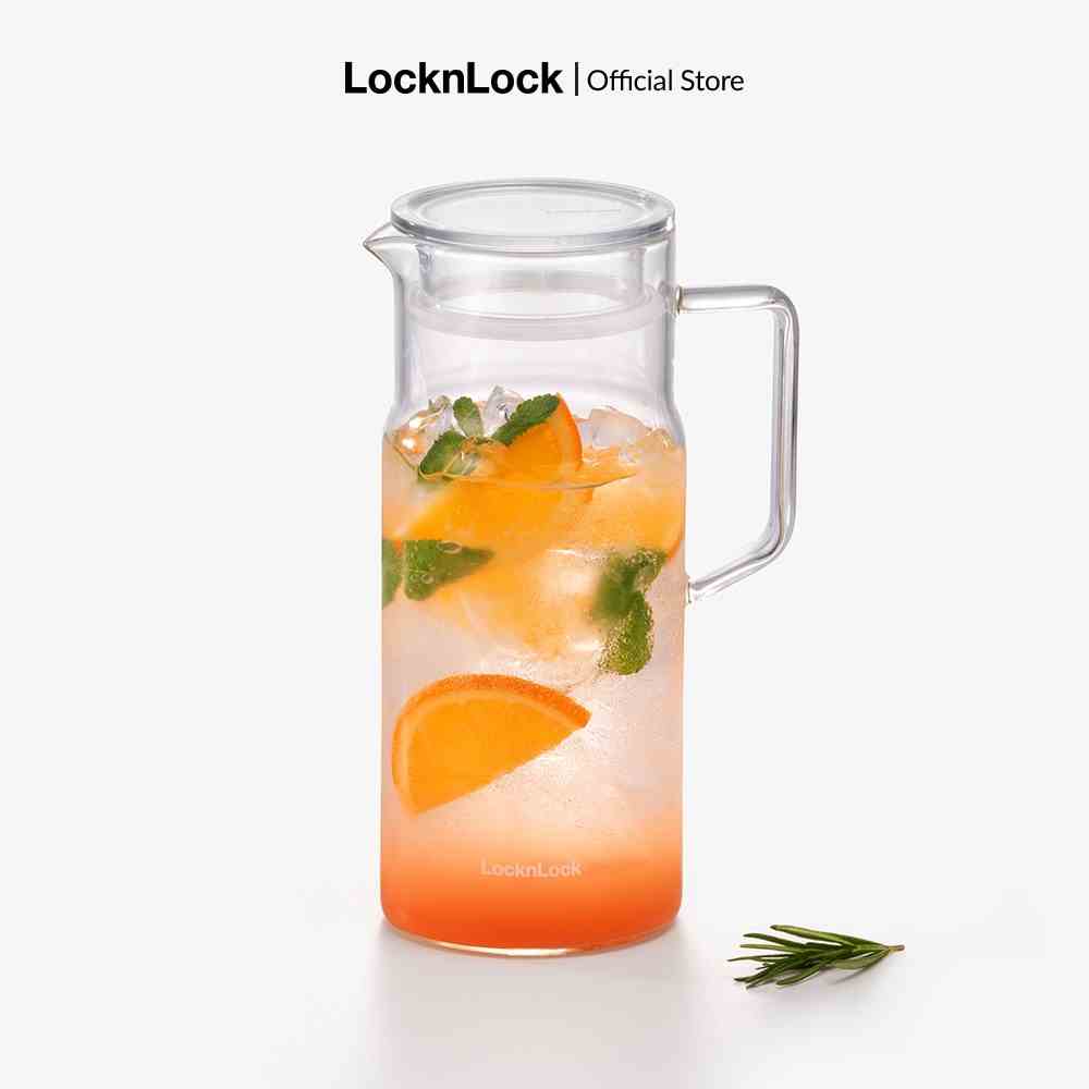 Bình nước thủy tinh chịu nhiệt Borosilicate Lock&Lock Metro Glass Jug 1.2L [LLG6100]