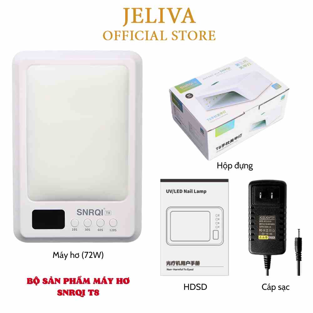 Máy hơ gel T8 SNRQI khoang rộng vừa 2 tay 72W JELIVA