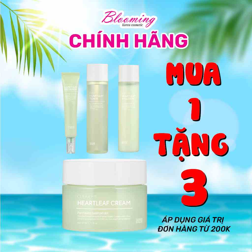 Bộ 4 sản phẩm ngăn ngừa nếp nhăn, chống lão hóa Tenzero Clear Fit Heartleaf