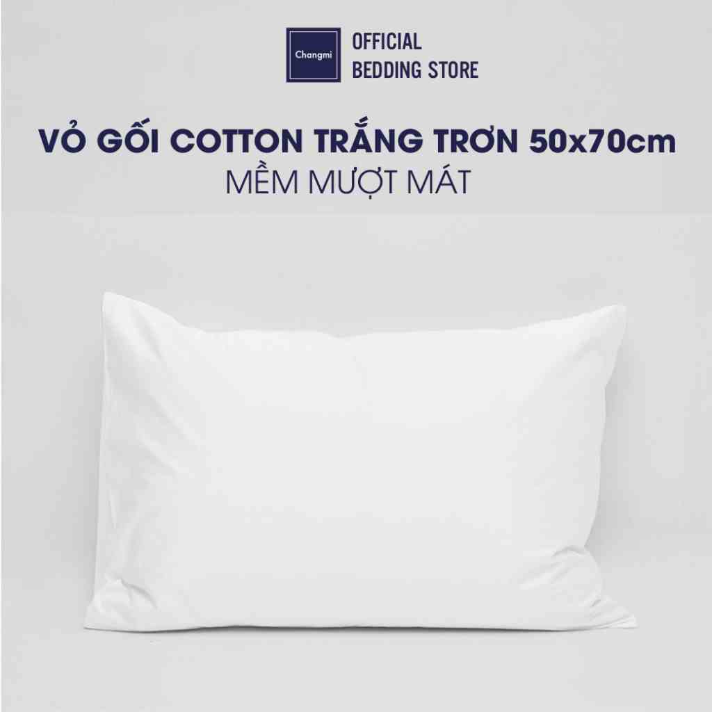 Vỏ gối Changmi Bedding Cotton Sateen trắng cao cấp 50 x 70 cm. Tiêu chuẩn khách sạn