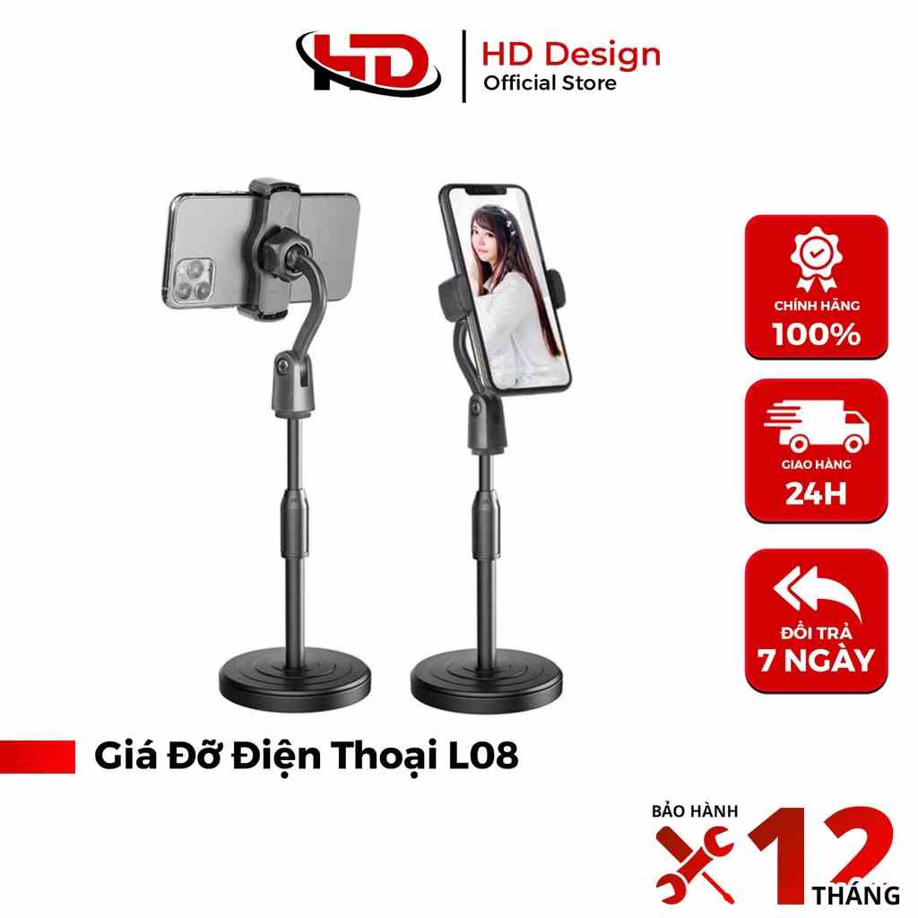 Giá đỡ điện thoại để bàn L08 - giá đỡ livestream - xem video  Xoay 360