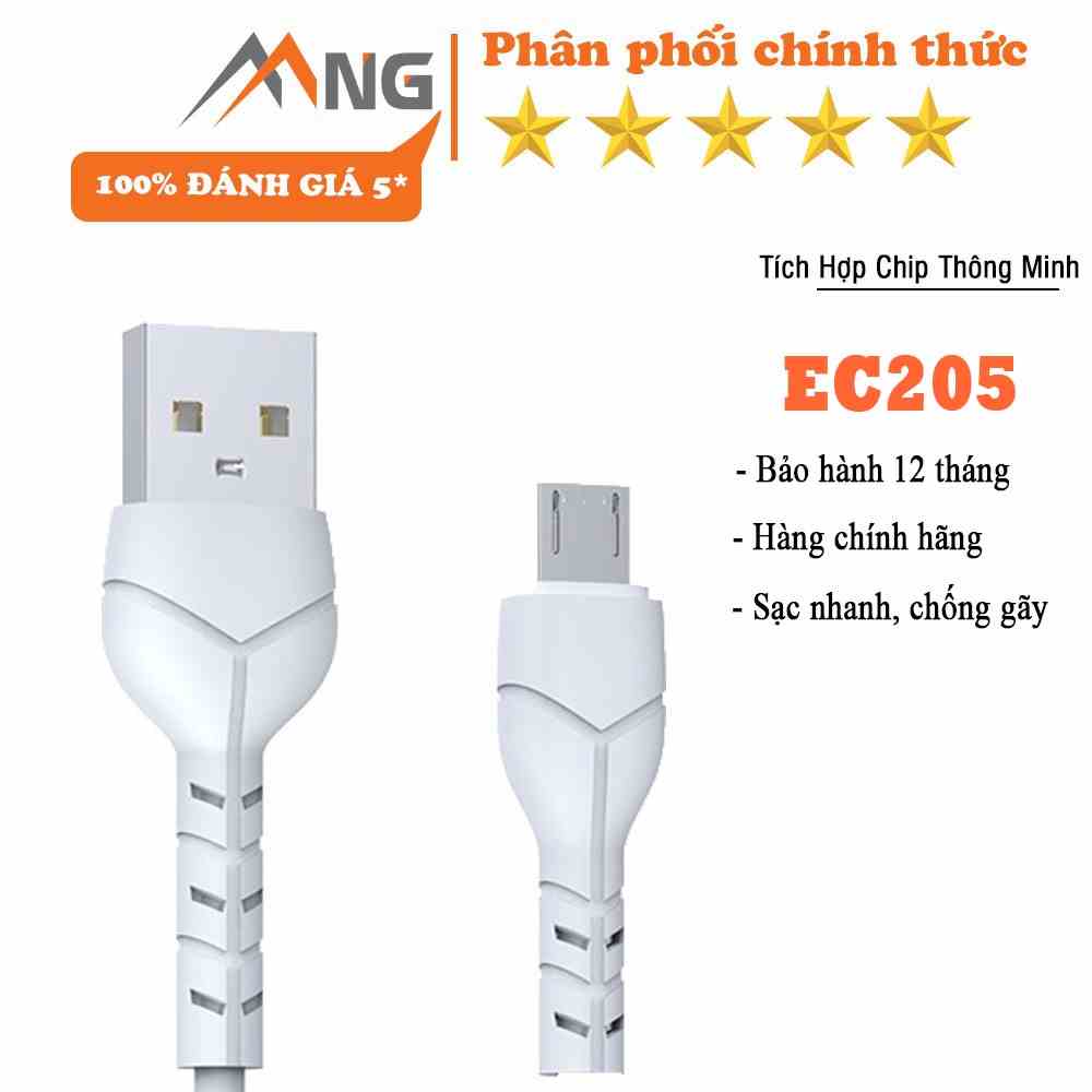 Cáp sạc Micro,TypeC Devia Kintone Series EC 205 (5V 2.1A, 1M) - Hàng chính hãng bảo hành 12 tháng