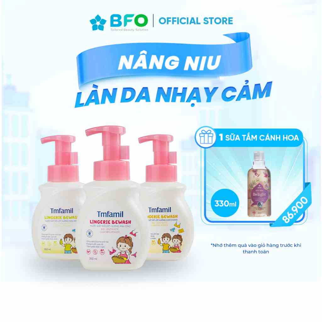 [TẶNG KÈM 1 SỮA TẮM BELIGHT] Nước giặt đồ lót, an toàn cho da nhạy cảm Tami Natural 350ml