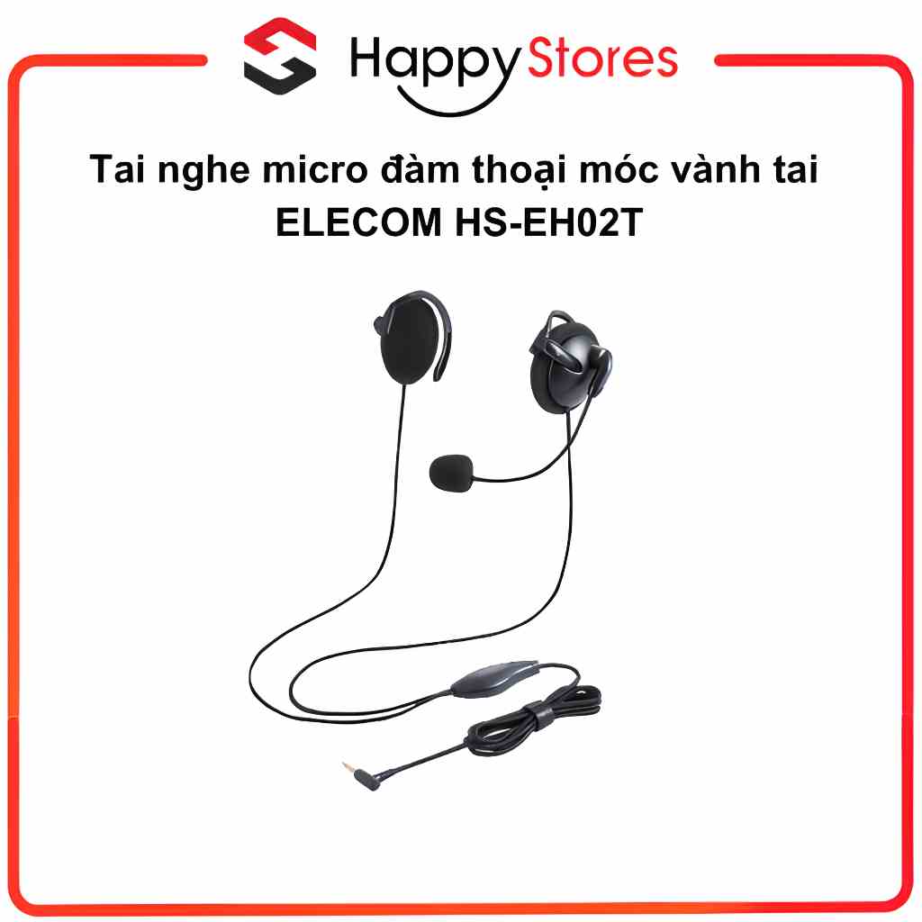 [Mã BMLTA35 giảm đến 35K đơn 99K] Tai nghe micro đàm thoại móc vành tai ELECOM HS-EH02T