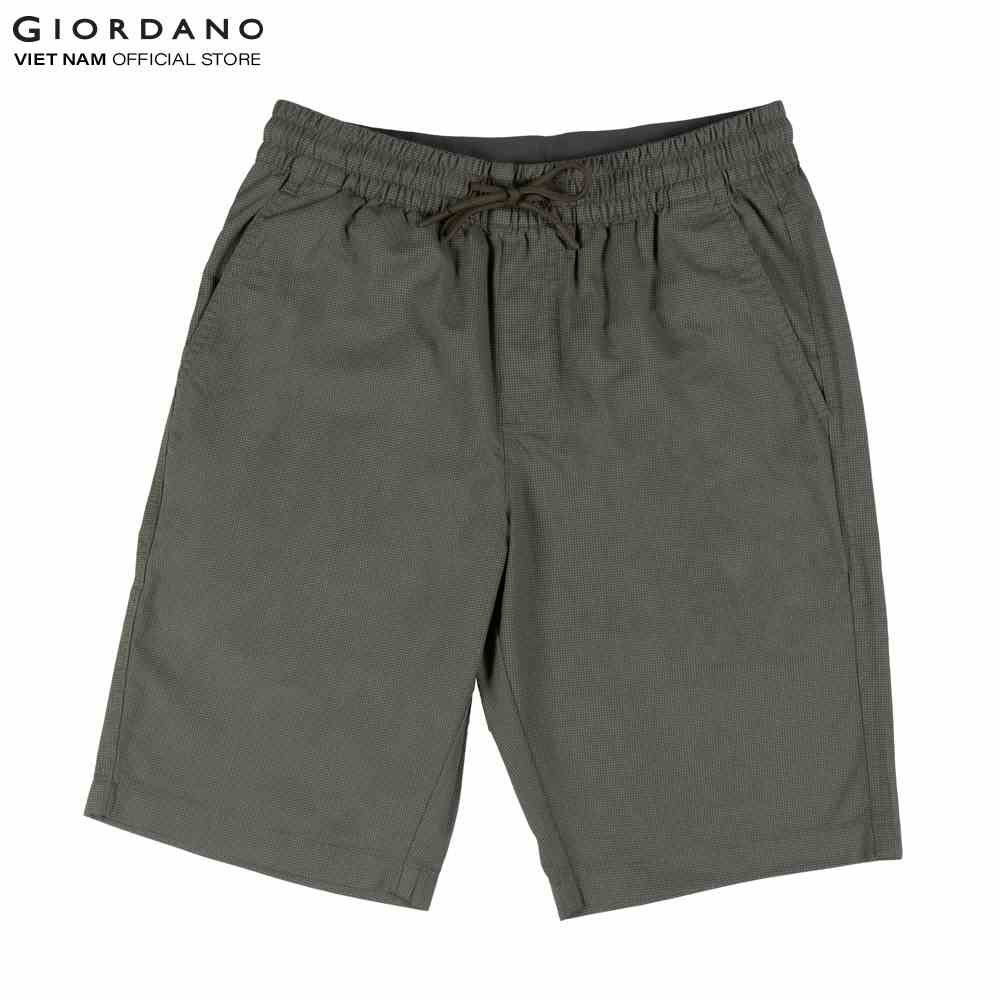 Quần Shorts Kaki Nam Lưng Thun Dây Rút Giordano 01103205