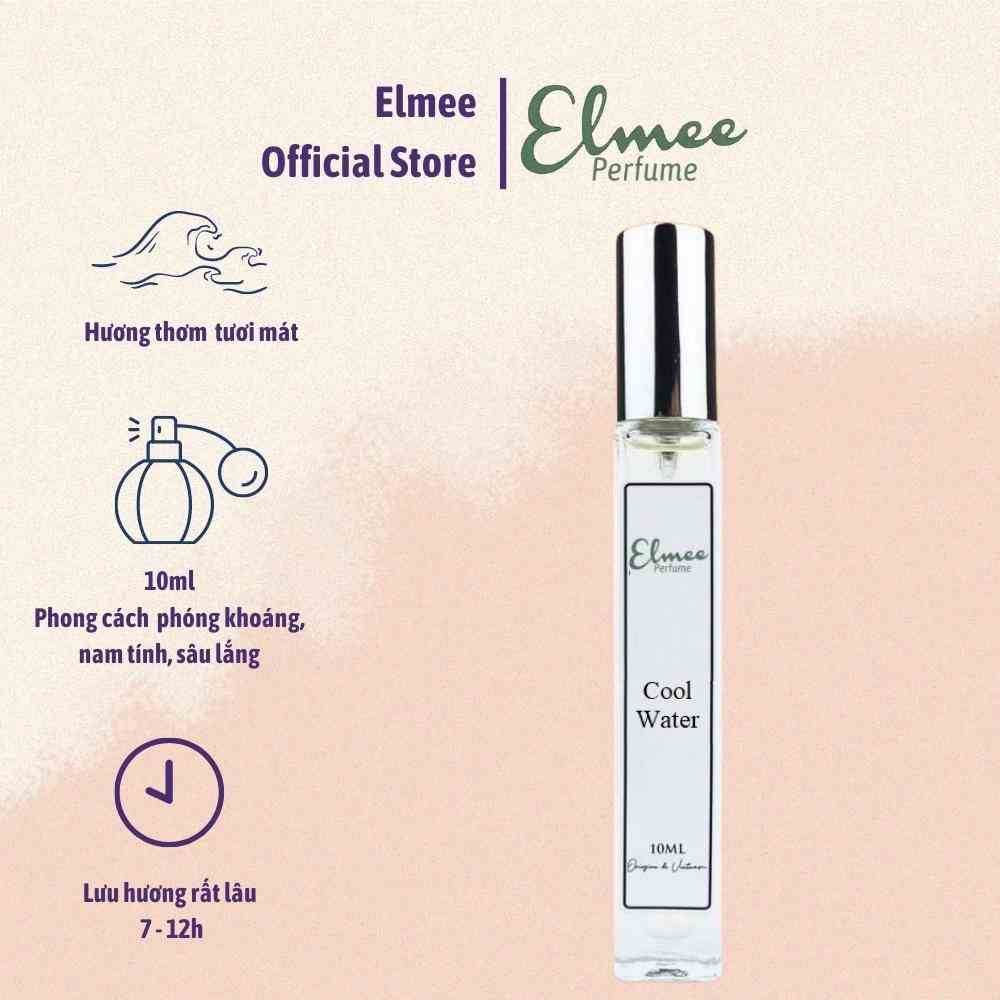 [Mã BMLTB200 giảm đến 100K đơn 499K] Nước hoa nam Cool Water 10ml Elmee phóng khoáng, nam tính