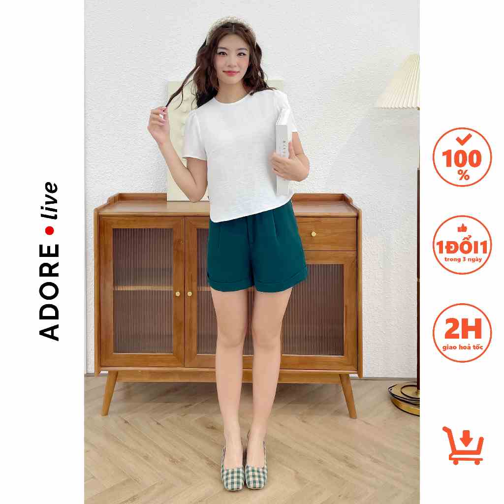 Áo sơ mi Tops casual style giả đũi trắng và mint hàng khuy sườn 321TO1050 ADORE DRESS