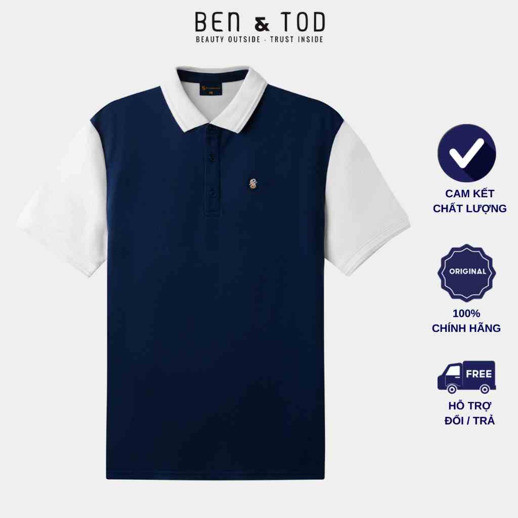 Áo polo nam BEN & TOD R1300BB361 vải thun cotton, nam tính, chỉn chu, sang trọng, thanh lịch