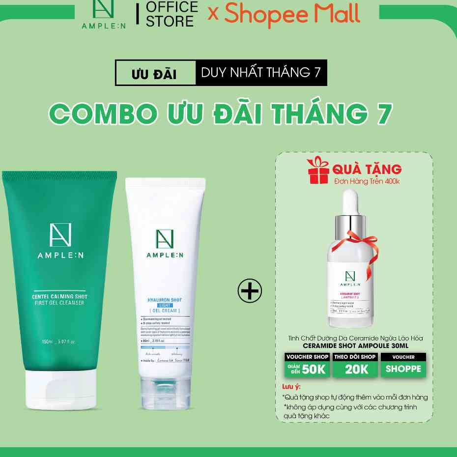 [Mã BMLTB200 giảm đến 100K đơn 499K] Bộ đôi sản phẩm AMPLE:N Gel Tẩy Trang và Gel Dưỡng Ẩm trắng da 2 sản phẩm