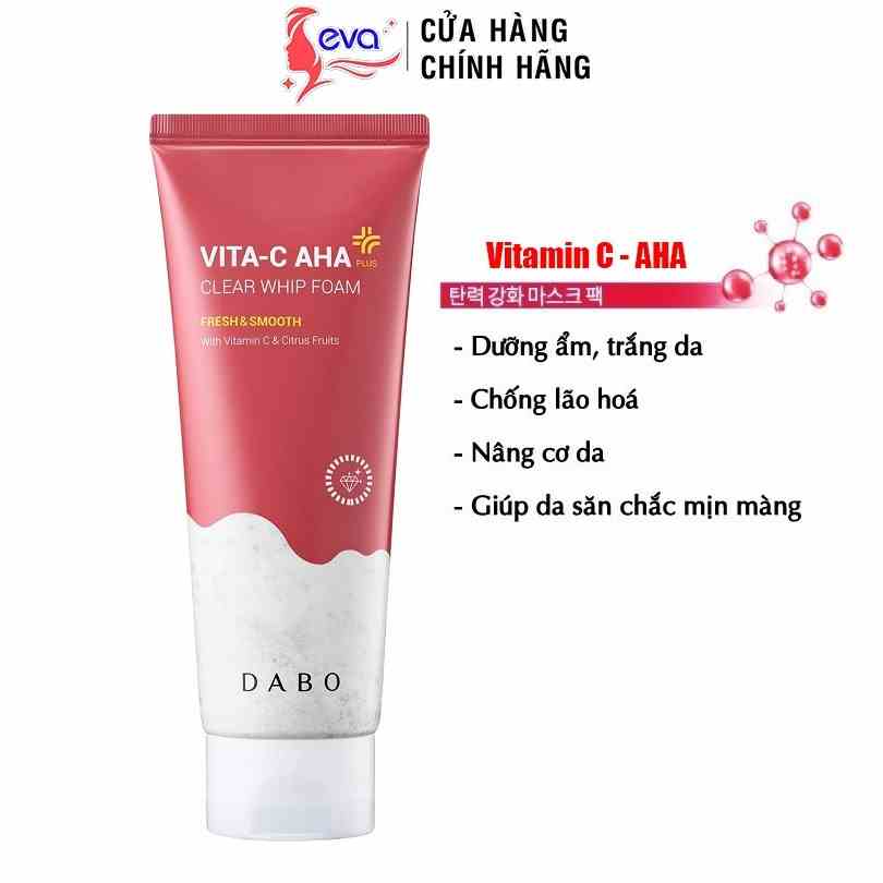 [Mã ICBFRI15 giảm 10% đơn 0đ] Sữa rửa mặt tạo bọt Dabo Vitamin C - AHA Clear Whip Foam 150ml