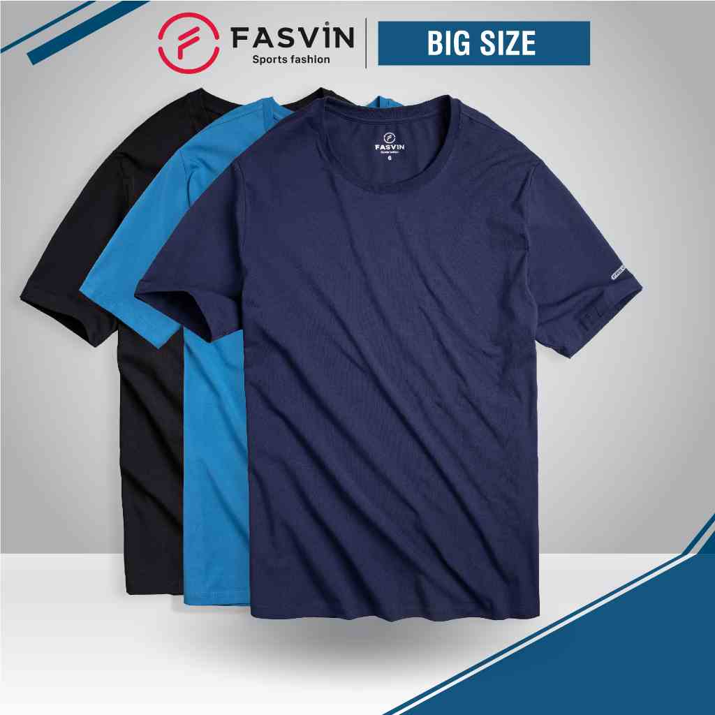 Áo thun nam BIG SIZE Fasvin TS22170.HN vải cotton mềm mại co giãn thoải mái