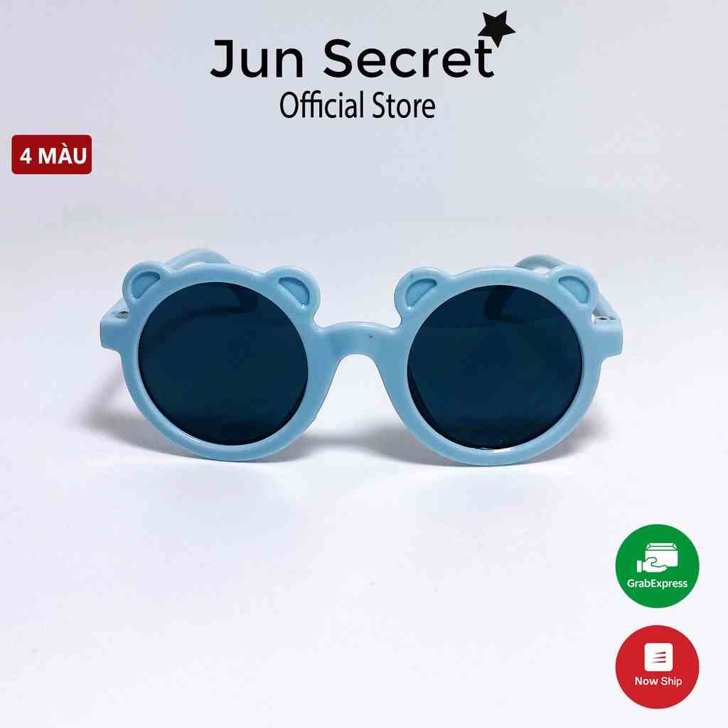 Kính mát trẻ em thời trang Jun Secret gọng nhựa, kiểu dáng hình gấu đáng yêu dành cho bé trai và bé gái JS16A85