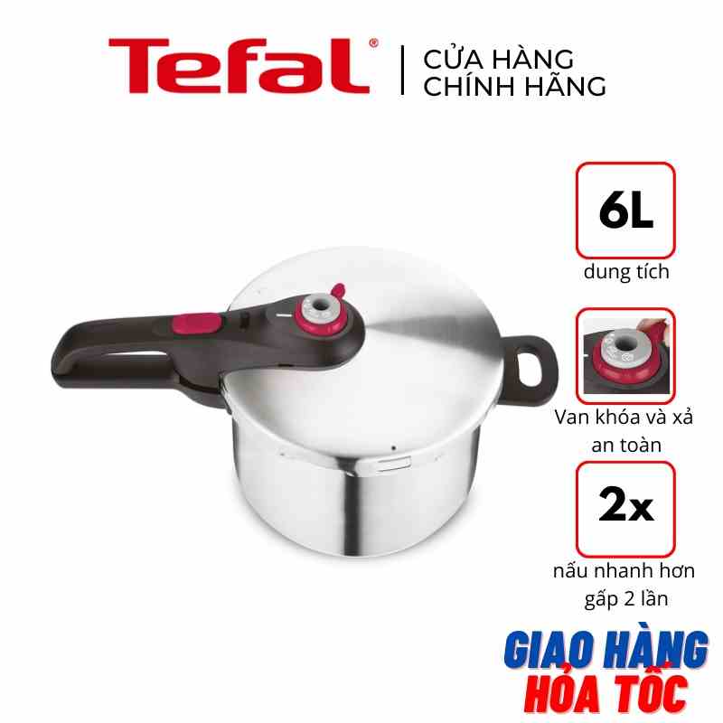 Nồi áp suất cơ đế từ inox Tefal Secure 5 Neo 6L P2530750 - Hàng chính hãng