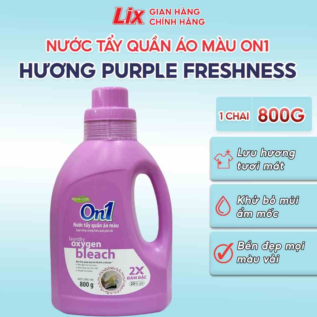 Nước tẩy quần áo màu On1 hương Purple Freshness 800g N7501 khử mùi hôi ẩm mốc lưu hương thơm mát - Lixco Việt Nam