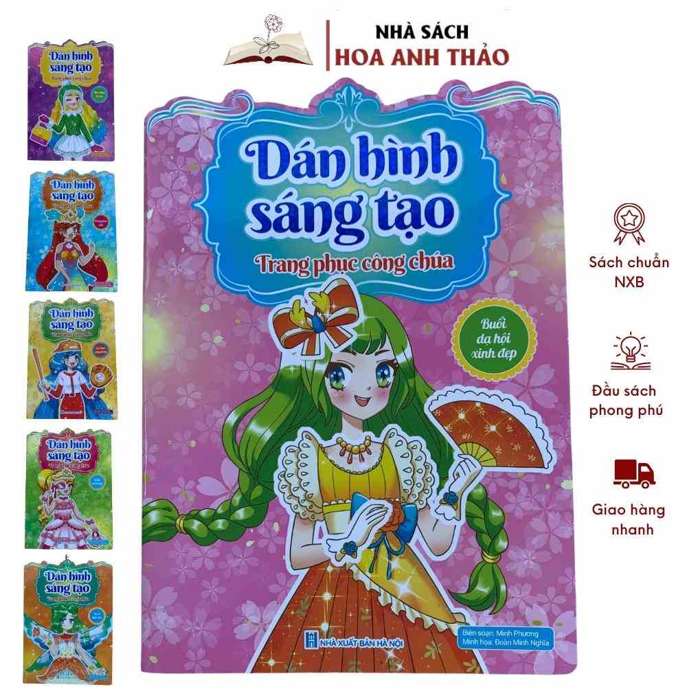 Sách Dán Hình Sáng Tạo Trang Phục Công Chúa Cho Bé Gái - Bộ 6 quyển lẻ tuỳ chọn