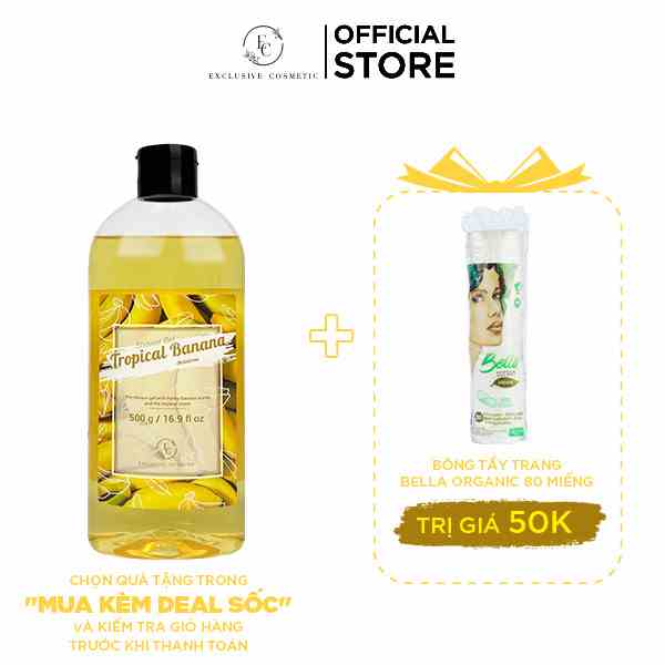 [Mã BMLTB200 giảm đến 100K đơn 499K] Sữa tắm Làm Mềm Da Exclusive Cosmetic Hương Chuối Nhiệt Đới Tropical Banana 500g