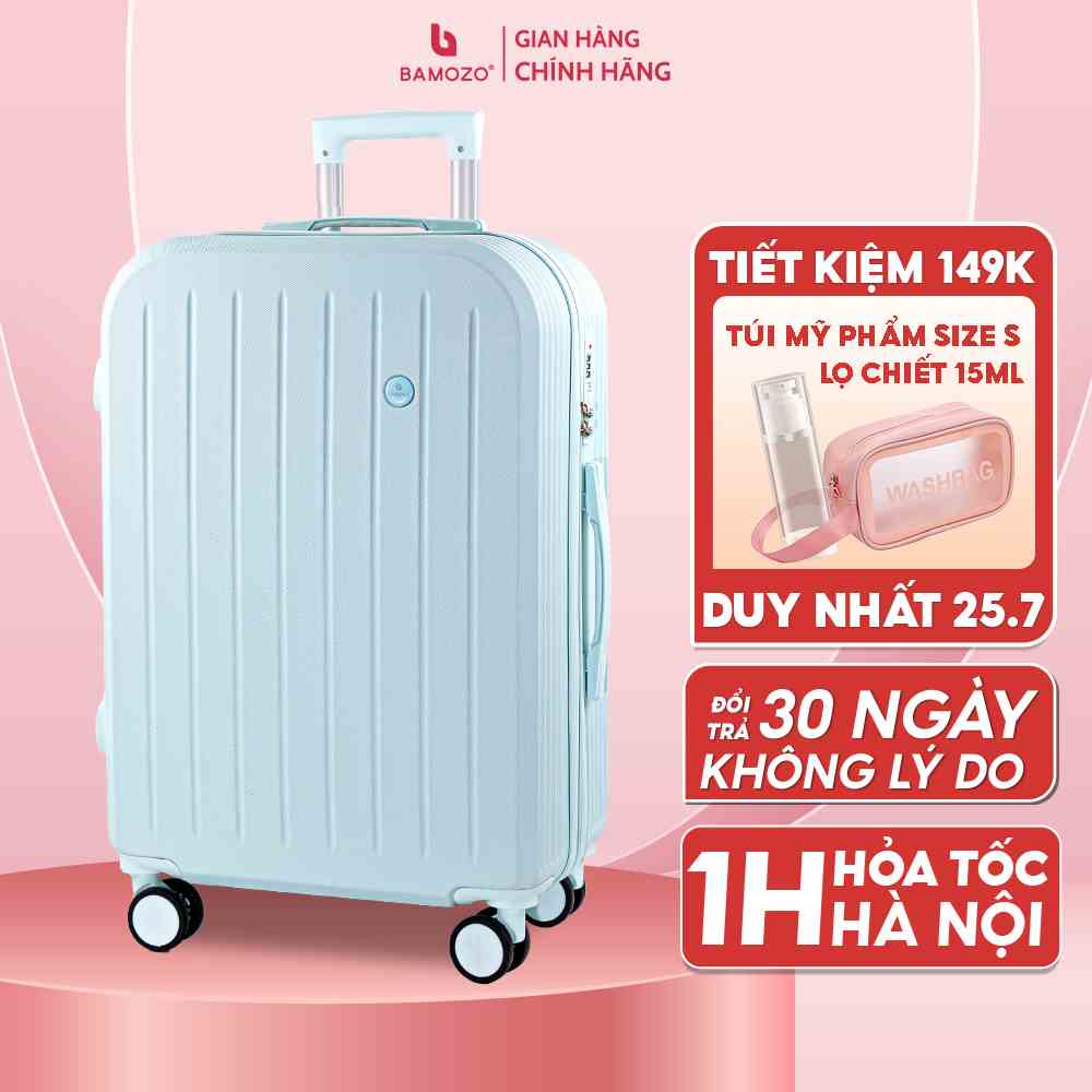 Vali Du Lịch Bamozo 8812 Thời Trang Size 20/24 Chất Liệu Nhựa ABS Bền Đẹp Bảo Hành 5 Năm