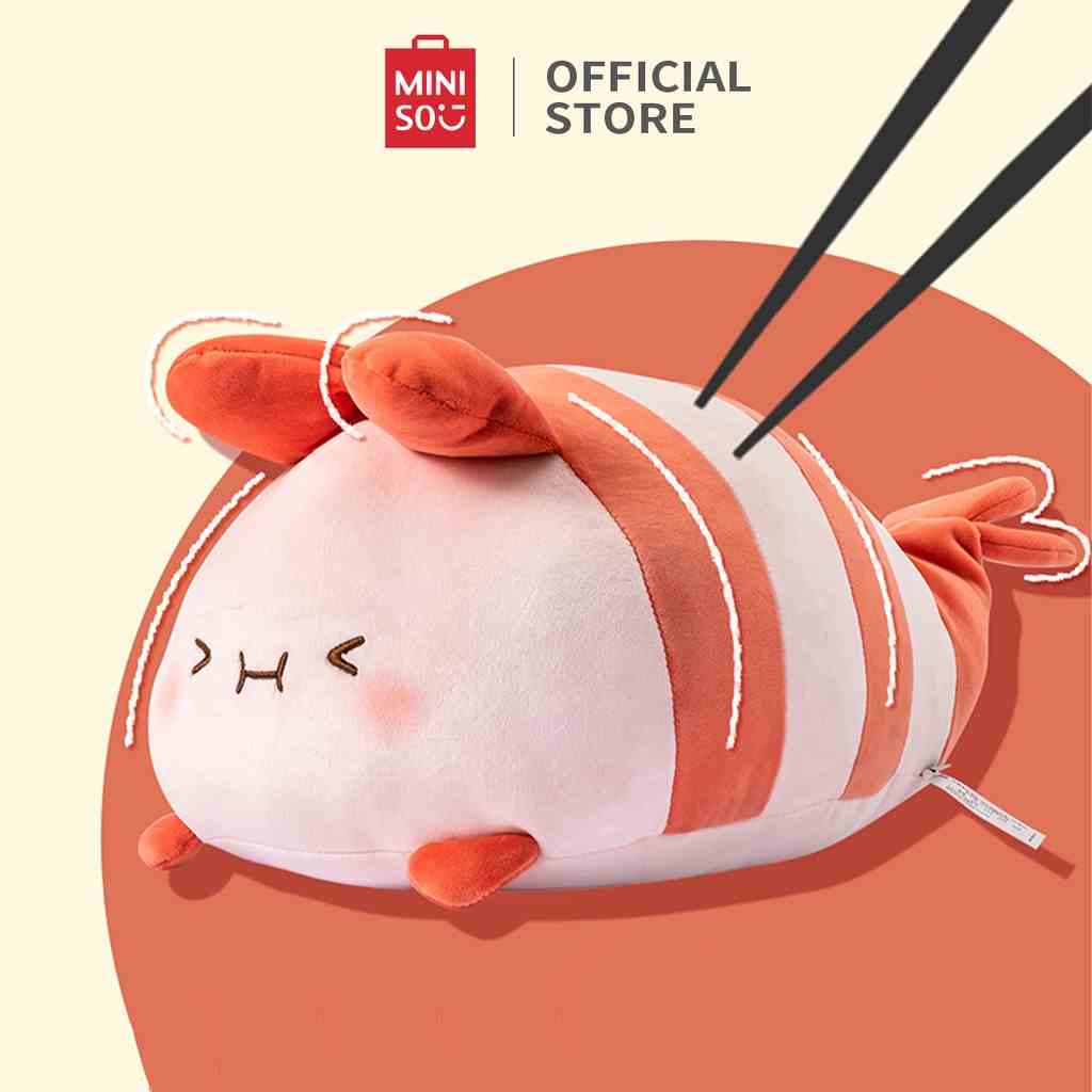  Thú bông Miniso ôm dáng nằm ngộ nghĩnh, mềm mại dễ thương hình con tôm Quà