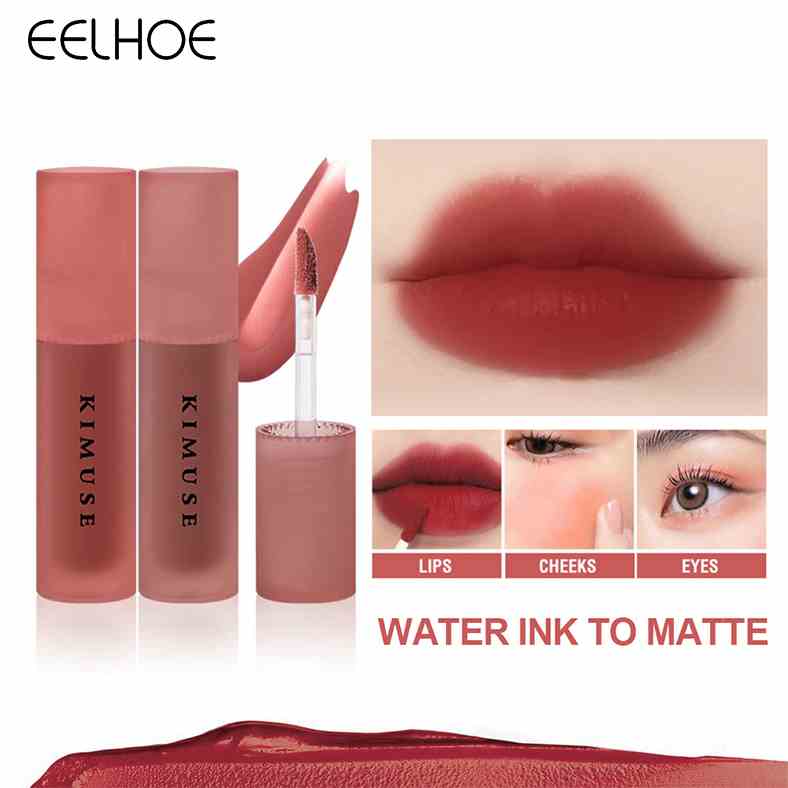 KIMUSE Gel Nước Lip Tint 6 Màu Sắc Bộ Cao Sắc Tố Dưỡng Ẩm Lâu Dài Bóng Lip Tint Vết Bẩn Nhẹ Liquid Lipstick trang Điểm-Ampere